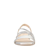 Lifestride Womens Joy Strappy Heeled Sandal I2934S1 Silver Brown 10M