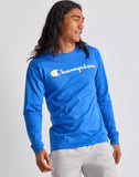 Champion Men's Script-Logo Long Sleeve T-Shirt Tee