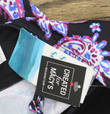 Swim Solutions Crossover Tankini Swim Top Dancing Paisley Black Multi 10