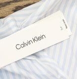 Calvin Klein Button Up Long Sleeve Non Iron Dress Shirt Light Blue / White M
