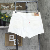 Levi's Womens 501 Original Shorts Denim Jean Jorts Disco Nights White 34
