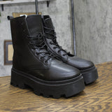Rouge Helium Womens Lace Up Combat Boots Black 9M