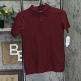 Nautica Big Boys Uniform Stretch Double Pique Polo Shirt Burgundy Red M