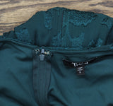 Trixxi Juniors Tie-Waist Ruffled Jacquard Dress Belted 26EB4278FI Hunter Green S