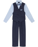 Nautica Little Boys Formal Vest Shirt Bow Tie Suit Set Tanzanite Blue 7