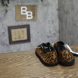 Universal Thread Flats with Ankle Strap and Memory Foam Leopard Dark Brown 7M
