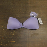 Bar III Womens Pucker Up Textured Bandeau Bikini Swim Top Lavender Haze Purple L