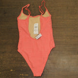 Cotton On Womens Thin-Strap Low-Scoop One Piece Swimsuit 6336801-51 Pink Terry S