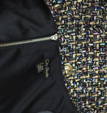 City Studio Boucle Sheath Pocketed V Neck Sleeveless Dress Black Multi 3/4