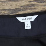 Nine West Womens Rolled Short Sleeve Blouse Shirt Top 1661b54c9e5197 Black S