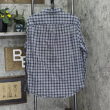 American Eagle  Mens Seriously Soft Button Up Classic Fit Shirt Gray Plaid L
