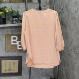 Anne Klein Womens Plus Size Split Neck Blouse 10843723 Warm Sand Pink 1X