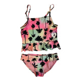 Hurley Girls UPF 50+ Palm Tree Tankini Swimsuit Set 167789b3bdadd8