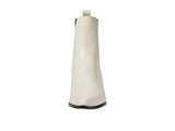 Michael Michael Kors Block Heel Ankle Boots Light Cream Off White / Black 8M