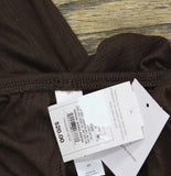 Auden Womens Variegated Ribbed Knit Elastic Waistband Pajama Pants Dark Brown S