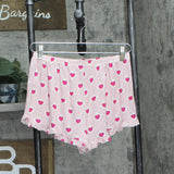 Stripe And Stare and Stare Diamond Heart Frill 2-Piece Pajama Set Pink Red S