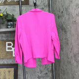 Bar III Womens Petite 3/4-Sleeve Shawl-Collar Blazer Jacket Pinkadelic Pink PXL