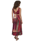 DKNY Womens Abstract V-Neck Belted Dress Midi Brush Stroke Brown Multi 10