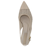 Franco Sarto Pump Faux Leather Woven Alabaster Off White MISMATCH (7.5M/8M)