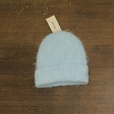 On 34th Womens Solid Brushed Beanie Rolled Cuff Fuzzy Wool MO1542505 Light Blue