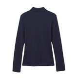 French Toast Uniform Long Sleeve Polo Shirt with Picot Collar Navy Blue M (7-8)