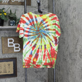 Womens Round Neck T-Shirt Tee Multicolor Tie-Dye See Measurements