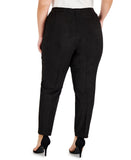 Anne Klein Womens Plus Size Faux Suede Ankle Pants 1657d64c8cac33 Black 1X