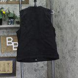 Logo By Lori Goldstein Womens Denim Ruffle Jean Trucker Vest A703155 Black M