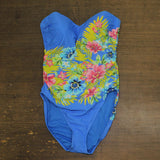 Bleu by Rod Beattie Womens Bandeau One Piece Swimsuit Blue Multi 14