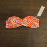 Anne Cole Tie Dye Foulard Twist Bandeau Bikini Swim Top Pink / Orange Multi S