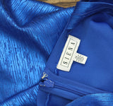 Siena V-Neck Sleeveless Foiled Bandage Bodycon Knit Mini Dress Saphire Blue 14