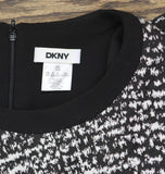 DKNY Petite Colorblocked Fit Flare Sleeveless Cocktail Dress Black / White 10P