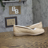 Easy Spirit Alessia Womens Slip On Demi Wedge Flats Medium Neutral Brown 8M