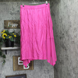 DKNY Womens Handkerchief Hem Mixed Media Maxi Skirt P4DN8X10 Vivid Pink XL