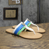 Tommy Hilfiger Women's Liz Thong Sandals LIZ White Multi 6.5M