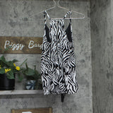 Bar III Womens Lined Printed Zip-Back Tank Top Zebra Black Multi S