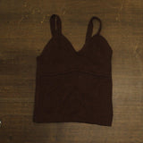 And Now This Cropped Ribbed Sleeveless Sweater Tank Brown L