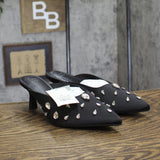A New Day Womens Katia Heels Satin Tear Drop Rhinestone 94663381 Black 8M