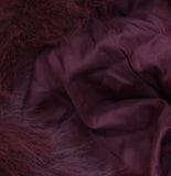 Wild Fable Short Faux Fur Jacket with Hook Closure and Shawl Collar Maroon Red L