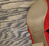 Sun + Stone Reeta Block-Heel Open Toe Micro Suede Platform Sandals New Red 10M