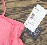 Swim Solutions Womens Swim Textured Underwire Tankini Top 806766 Guava Pink 14
