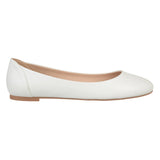 Journee Collection Comfort Sole Faux Leather Round Toe Flats KAVN White 7.5M