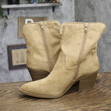 Universal Thread Block Heel Western Booties Ankle Boots Brown 8M