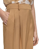DKNY Womens High-Rise Sueded Side Pocket Canvas Pants UE5P8047 Whiskey Brown 12
