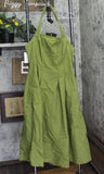 A New Day Halter Midi Dress with Smocked Back 94439758 Olive Green M