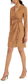 Anne Klein Womens Faux Suede Knee Length Wrap Dress 10849273