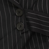 Calvin Klein Women's Pinstripe Belted Jacket O29JS552 Black 4