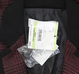 Kasper Womens Framed Plaid Jacket Notch Collar Blazer Shiraz Red / Black 4