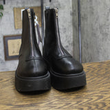 Wild Fable Honor Ankle Platform Boots Faux Leather Zip Front 94642919 Black 11M