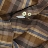 J. Crew Mens Tailored Fit Long Sleeve Button Up Shirt Brown Plaid L